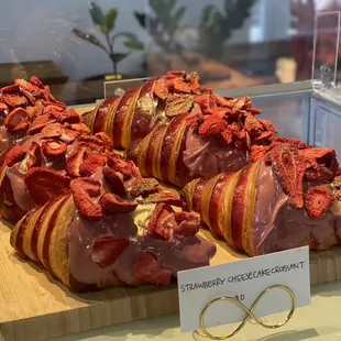 a display of a variety of pastries