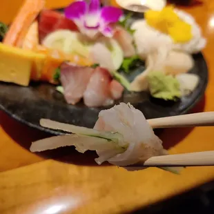 Wrapped around julienned cucumber - creative and refreshing!