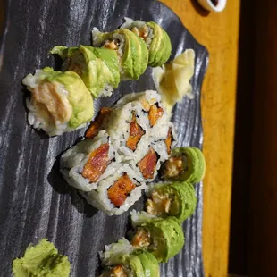 Lobster salad roll + spicy tuna