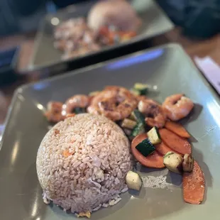 Lunch shrimp and fried rice
