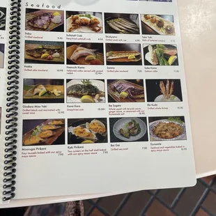 a menu for a restaurant