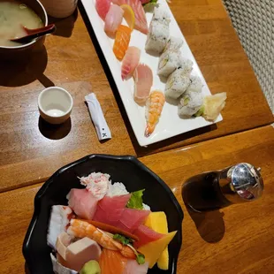 Sushi Sashimi combo and chirashi don combo