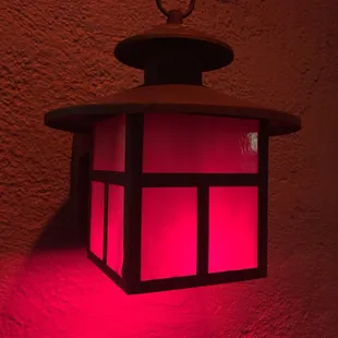 a red light on a wall
