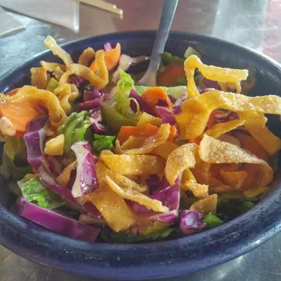 Colorful salad...non traditional...but it's pretty yummy