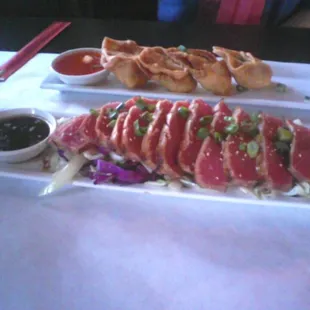 Tuna Tataki and Crab Rangoon are incredible!