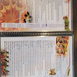 sushi and sashimi, menu