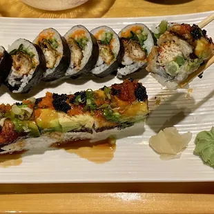 Spider Roll and Dragon Roll