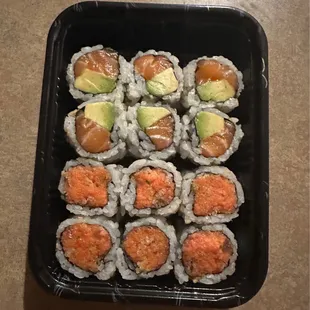 Salmon Avocado Roll, Spicy Tuna Roll