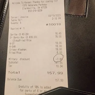 Was promised 10% off only got 5%