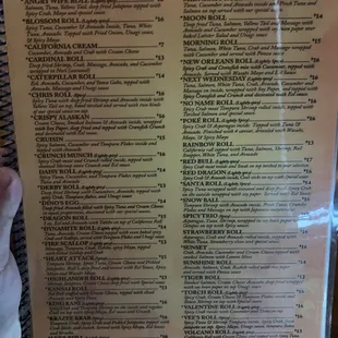 menu