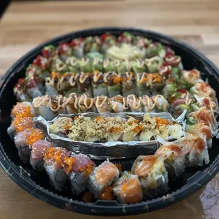 Sushi platter all rolls chef choice