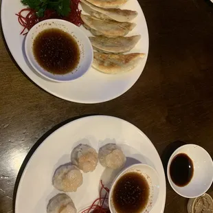 Gyoza and Shrimp Shumai