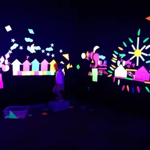 Glow in the dark art/shapes room