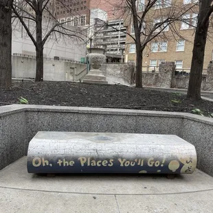 Book bench outside!