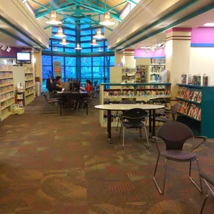 Computer and magazine area