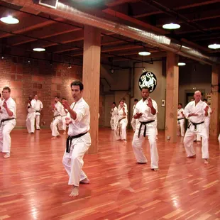Practice underway at Kansas City Shotokan Karate Club