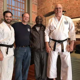 Daniel, Dojo manager Ken R, Thomas, and big Mike.