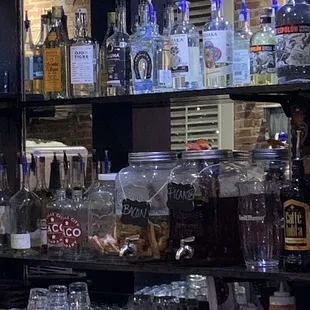 a bar filled with liquor