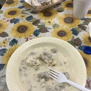 Check out Wheatland Cafe...AC, biscuits and gravy and insanely good cinnamon rolls!