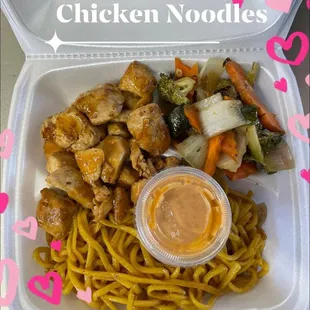 Chicken and noodles