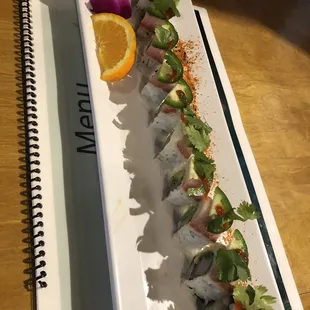 a plate of sushi