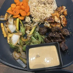 Chicken and steak hibachi