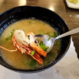 Shrimp head soup