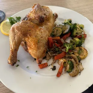 1/2 chicken and veggies
