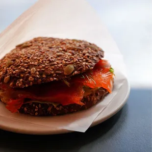 Dill-cured McFarland Springs trout Sandwich