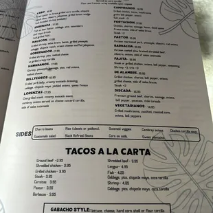 menu