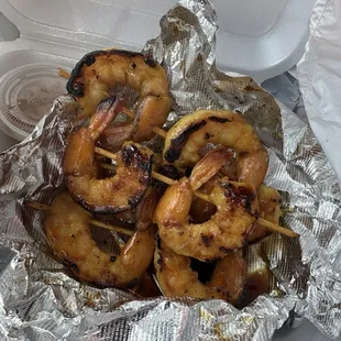 Shrimp Satay, big shrimps nice and juicy/tender!