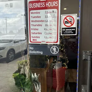 Hours as of right now 12/2024