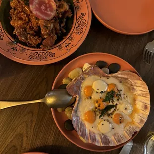 Fried chicken &amp; chef's special prawn dish