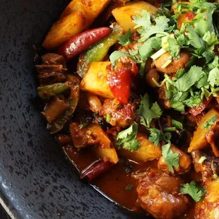 Stewed chicken with homemade noodles