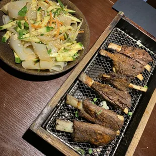 BBQ LAMB RIBS and Cold wheat jelly salad