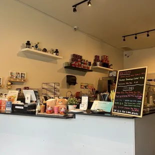 the counter of a coffee shop