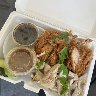 Thai Chicken Rice Combination Steamed and Fried Regular