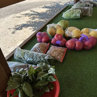 Thai basil, dill, cilantro, walnut, tomato, lemon, cabbage