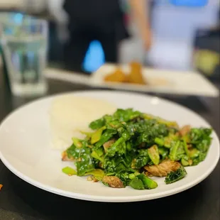 Crispy Pork Belly Kha na Mu Krob with Chinese Broccoli