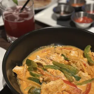 a bowl of food on a table