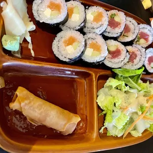 Philly roll and Spicy Tuna Roll lunch