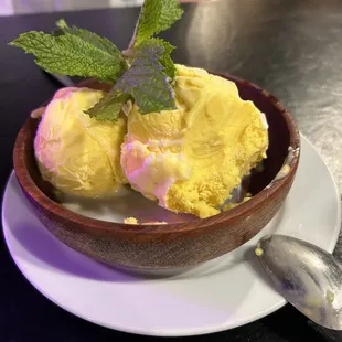 Pla made the most delicious (mango) ice cream I&apos;ve ever tasted!!! A small dollop of coconut milk made it a perfect dessert!