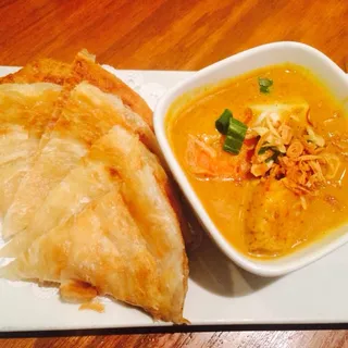 9. Roti Kanai with Yellow Curry Chicken