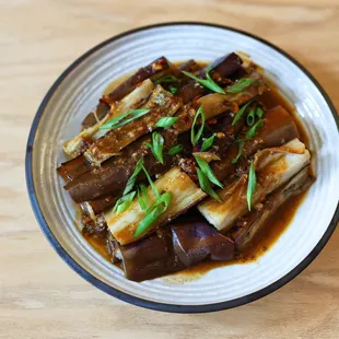Eggplant Salad with a garlic and chili dressing.