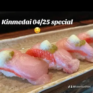 Kinmedai (golden eye snapper)