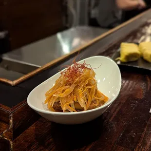 Fish appetizer with pickled ginger