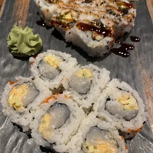 a variety of sushi on a plate