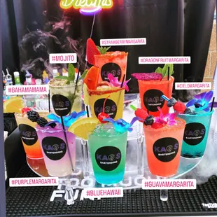 a variety of drinks