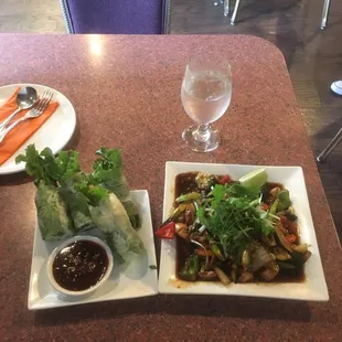 Tofu, Asparagus &amp; mushroom Salad rolls