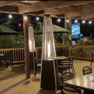 our patio with the heaters:)